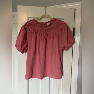 J. Crew pink smocked puff sleeve tops